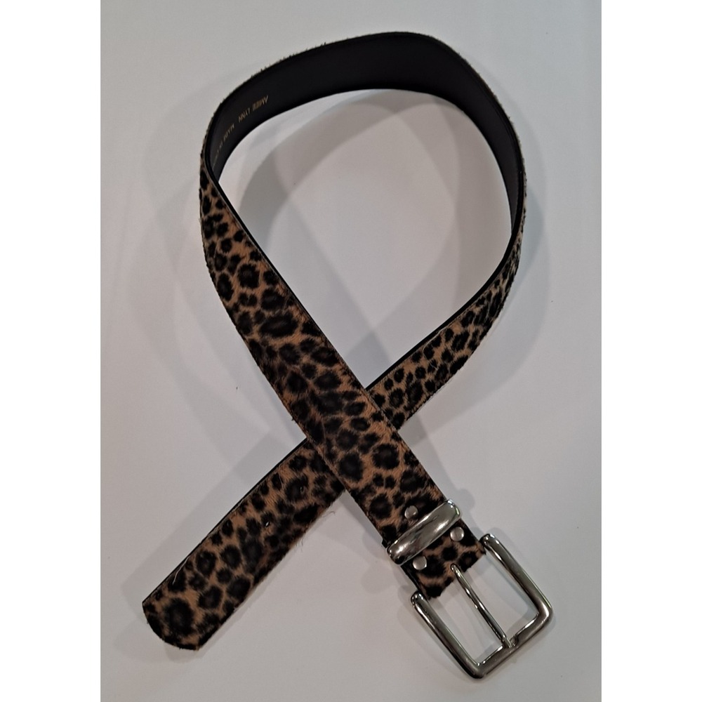 Amiee Lynn Leopard Print Silver Buckle Belt M